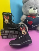 Lepetit Kar Botu Kar Desenli Fermuarlı Kürklü Zincirli Kaymaz Taban 35-45 - 1