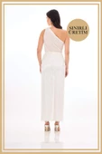ISADORA Beyaz Midi Elbise - 5
