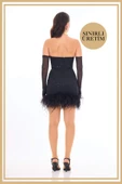 OLIVIA Siyah Mini Elbise - 5
