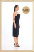 ROSALINDA Siyah Midi Elbise - 3