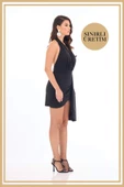 VICTORIA Siyah Mini Elbise - 3