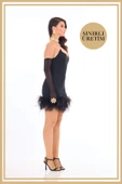 OLIVIA Siyah Mini Elbise - 3