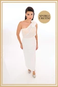 ISADORA Beyaz Midi Elbise - 4