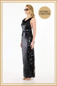 Limited Edition | MİRANDA Siyah Uzun Elbise - 3