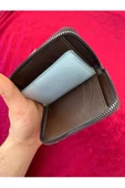 Kahverengi Fermuarlı 5  Adet Kartlık/Para/Fotoğraf Bölmeli Erkek Cüzdan - 4