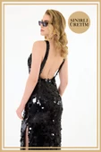 Limited Edition | MİRANDA Siyah Uzun Elbise - 4