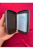 Kahverengi Fermuarlı 5  Adet Kartlık/Para/Fotoğraf Bölmeli Erkek Cüzdan - 3