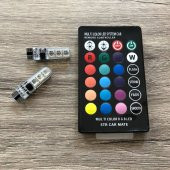 Uzaktan Kumandalı Çakar Lamba T10 12 LED RGB Park Lambası 2 Adet - 3