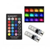 Uzaktan Kumandalı Çakar Lamba T10 12 LED RGB Park Lambası 2 Adet - 6