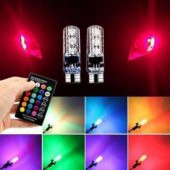 Uzaktan Kumandalı Çakar Lamba T10 12 LED RGB Park Lambası 2 Adet - 8