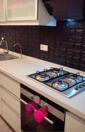 Renkli Duvarlar Siyah Yapışkanlı 3D Kabartmalı Duvar Kağıdı 70x38 cm 0,26 m2 NW06 - 2