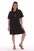 Büyük Beden Kısa Kol Siyah Elbise thumbnail 3