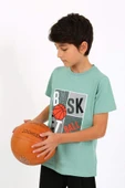 Akbeniz Erkek Çocuk Kısa Kol Penye Pijama Takım 20758 SuYeşili - 3