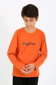 Akbeniz Erkek Çocuk Uzun Kol Penye Pijama Takım 20437 Turuncu - 2