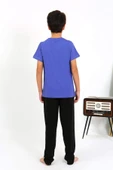 Erkek Çocuk Kısa Kol Penye Pijama Takım 20758 Saks thumbnail 4