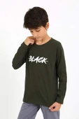 Akbeniz Erkek Çocuk Uzun Kol Penye Pijama Takım 20437 Haki - 4