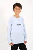 Akbeniz Erkek Çocuk Uzun Kol Penye Pijama Takım 20437 BuzMavisi - 3