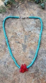 STONEAGE JEWELLERY Mercan Doğal Taş Turkuaz Kolye - 1