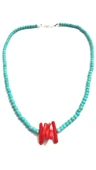 STONEAGE JEWELLERY Mercan Doğal Taş Turkuaz Kolye - 3