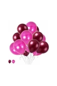 Vipfoni Metalik Balon Bordo - Fuşya 25 Adet - 1