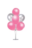 Vip-Aksesuar Metalik Balon Pembe - Gümüş Gri 10 Adet - 1