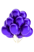 Vipfoni Metalik Balon Mor- 10 Adet - 1