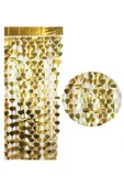 Niyet Kalpli Kapı Süsü - Gold -- Arka Fon - Kalpli Perde Dekor Süsü 180 X 100cm - 1