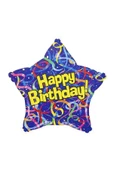 Vipfoni 19'' Folyo Balon -Birthday Purple Star - 1