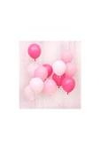 Vip-Aksesuar Metalik Balon Fuşya - Pembe - Beyaz 25 Adet - 1