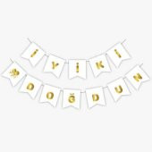 Beyaz Gold İyi Ki Doğdun Yaldızlı Banner - 1