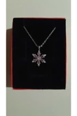 Vipfoni Zirkon Taşlı Lotus Kamelya Çiçeği Kolyesi - 1