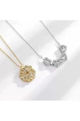 Vipfoni Mıknatıslı Açılıp Kapanabilen Zirkon Taşlı Kalp Yonca Kolye thumbnail 1
