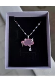 Vipfoni Pembe Bulut Şimşek Kadın Çelik Kolye - 1