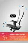 Ergolife Synchrosit 8 Ergonomik Ofis Sandalyesi | Ayarlanabilir Kolçaklı, Fileli, Öğrenci Sandalyesi -297.D.1.2F3 - 3