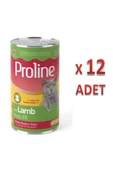 Pro Line Proline Kuzu Etli Sos İçinde Et Parçacıklı Konserve Yetişkin Kedi Maması 400gr x 12 Adet - 1