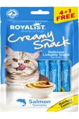 Royalist creamy snack salmon hairball somonlu tüy yumağı kontrol ödül maması 5x15 gr - 2