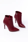 Vivole Shoes Vrt-4802 Bordo Yüksek Ince Topuklu Fermuarlı Kadın Bot - 1