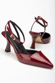 St-004 Bordo Rugan Günlük 7 Cm Topuklu Ayakkabı - 5
