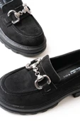 Vivole Shoes 745-773 Siyah Süet Günlük Yüksek Tabanlı Loafer Ayakkabı - 4