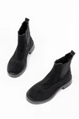 Vivole Shoes 02-2002 Siyah Süet Lastikli Günlük Kadın Bot thumbnail 4