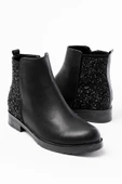 İnfon Ayakkabı Marketi 165-212 Siyah Taş Aksesuarlı Fermuarlı Günlük Kadın Bot thumbnail 1