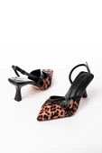 St-005 Leopar Günlük 7 Cm Topuklu Ayakkabı - 5