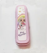 Pembe Multi Renkli Kapaklı Kalemlik Kutusu -Çanta İçi Saklama - Diş Fırçası - Makyaj Fırçası Kutu - 1