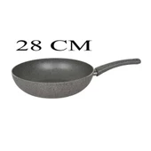 Mehtap Granit Wok Tava 28 CM Cam Kapaklı - 3