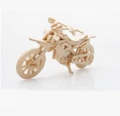 3D Ahşap Puzzle - Motosiklet - 1