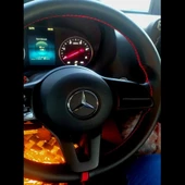 DİKİŞLİ DİREKSİYON KILIFI SİYAH DERİ KIRMIZI YÜZÜK/DİKİŞLİ  SON KASA MERCEDES SPRİNTER thumbnail 1