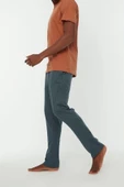 Erkek %100 Pamuk Bisiklet Yaka Kısa Kol Renk Bloklu Pijama Takımı - 2