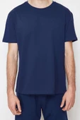 Erkek Pamuk Polyester Bisiklet Yaka Kısa Kol Regular Fit Şortlu Pijama Takımı - 3