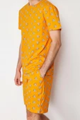 Erkek %100 Pamuk Bisiklet Yaka Kısa Kol Regular Fit Koala Baskılı Örme Şortlu Pijama Takımı - 3
