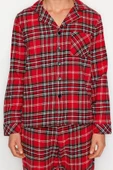 Erkek Polyester Gömlek Yaka Uzun Kol Regular Fit Ekose Dokuma Pijama Takımı - 3